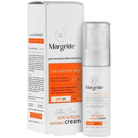 کرم-ضد-آفتاب-پوست-حساس-SPF30-بدون-رنگ-مارگریت-Margritte-